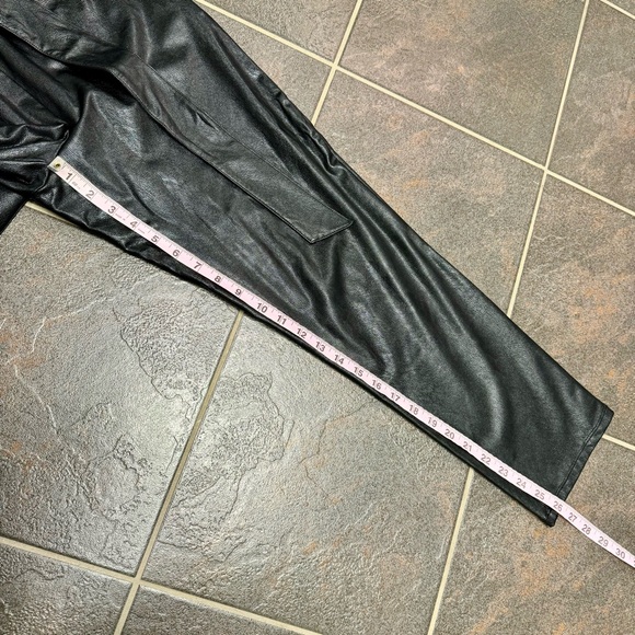 Commando Faux Leather Paperbag Tie Waist Tapered Leg Pants Black Small S - Picture 12 of 14